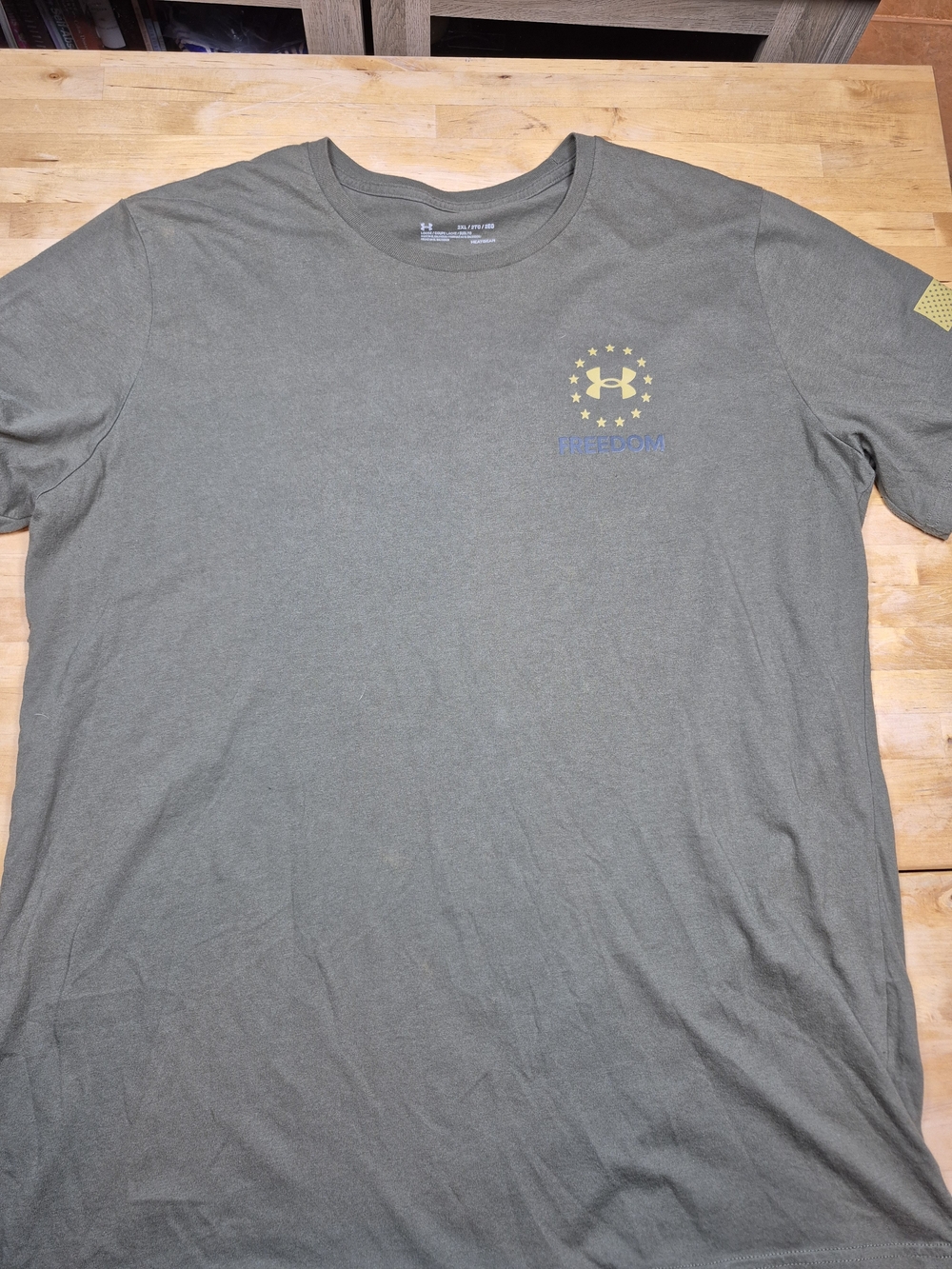 Under Armour Men’s Freedom Graphic Tee - Olive Green with Gold Accent